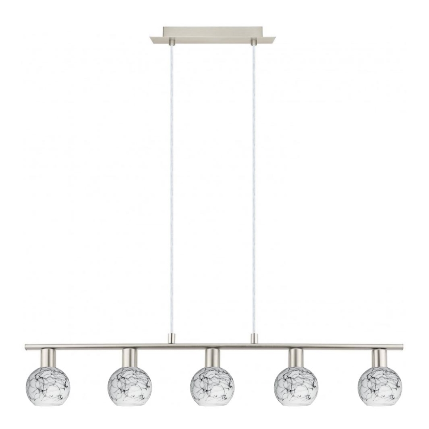 Eglo - LED Πολύφωτο με καλώδιο MY CHOICE 5xE14/4W/230V ματ χρώμιο/λευκό/μαύρο