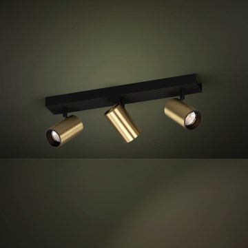 Eglo - LED Σποτ 3xGU10/4,5W/230V 3000K μαύρο/χρυσό