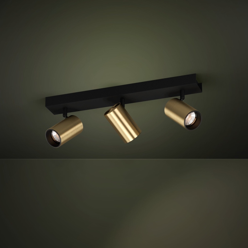 Eglo - LED Σποτ 3xGU10/4,5W/230V 3000K μαύρο/χρυσό