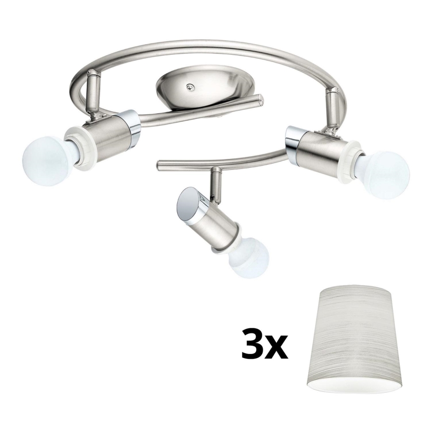 Eglo - LED Σποτ MY CHOICE 3xE14/4W/230V  ματ χρώμιο/κρεμ