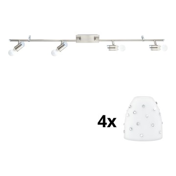 Eglo - LED Σποτ MY CHOICE 4xE14/4W/230V  ματ χρώμιο/λευκό