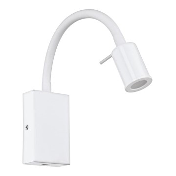 Eglo - LED Σποτ τοίχου με φορτιστή USB 1xLED/3,5W/230V λευκό