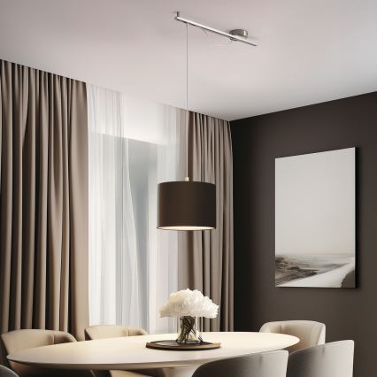 Eglo - LED Φωτιστικό οροφής με καλώδιο CALCENA 1xE27/60W/230V χρώμιο/καφέ