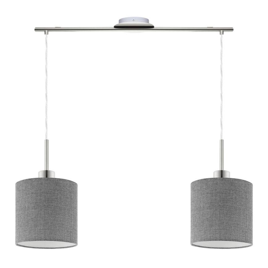 Eglo - LED Φωτιστικό οροφής με καλώδιο TUNJA 2xE27/60W/230V γκρι