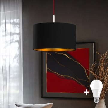 Eglo - LED Φωτιστικό οροφής με καλώδιο TUNJA 1xE27/60W/230V μαύρο