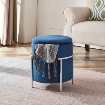 Eglo - Σκαμπό 46x41 cm μπλε/χρώμιο