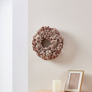 Eglo -  Στεφάνι με τεχνητά λουλούδια διάμετρος 35 cm ροζ