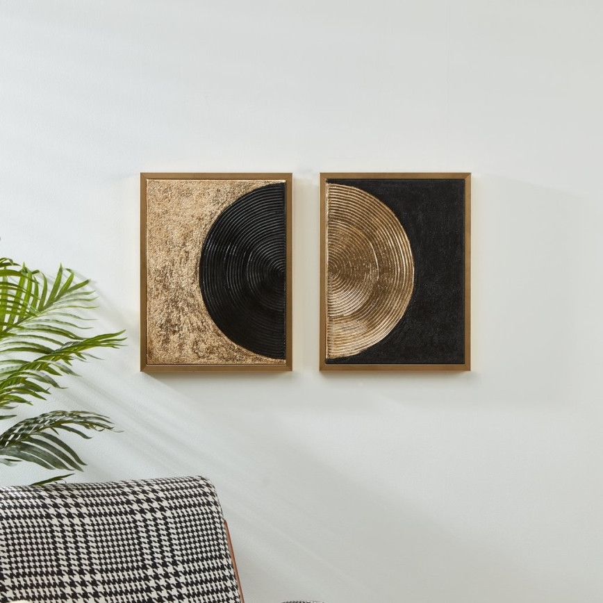 Eglo - ΣΕΤ 2x Painting on canvas 43x33 cm μαύρο/χρυσό