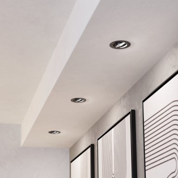 Eglo - Σετ 3 τεμ. ρυθμιζόμενα εντοιχισμένα φωτιστικά LED/6,4W/230V, διάμ. 8,8 cm, μαύρο