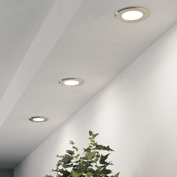 Eglo - Σετ 3 τεμ. εντοιχισμένων φωτιστικών LED/3,7W/230V 2700/4000/6500K διάμ. 8,8 cm ματ χρώμιο