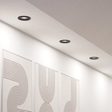 Eglo - Σετ 3x LED RGBW Ρυθμιζόμενα εντοιχισμένα φωτιστικά LED/4,7W/230V 2700-6500K μαύρο