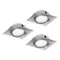 Eglo - Σετ 3x LED εντοιχισμένα φωτιστικά οροφής PINEDA LED/4,9W/230V