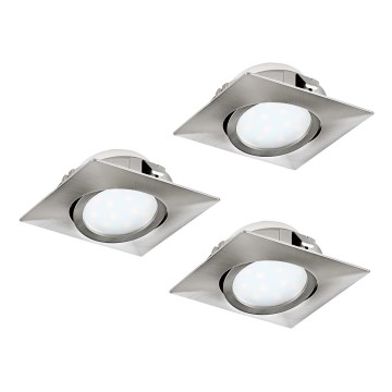 Eglo - Σετ 3x LED εντοιχισμένα φωτιστικά οροφής PINEDA LED/4,9W/230V