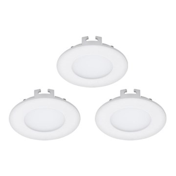Eglo - Σετ 3x LED εντοιχισμένο φωτιστικό οροφής FUEVA 1 1xLED/2,7W/230V διάμ. 8,5 cm