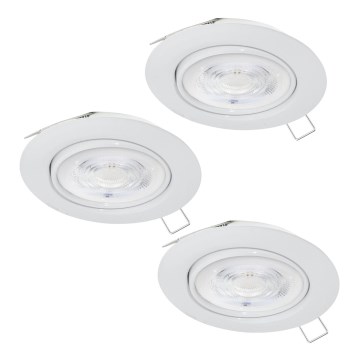 Eglo - ΣΕΤ 3x Χωνευτό Φωτιστικό LED 1xGU10/4W/230V λευκό