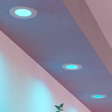 Eglo - Σετ 3xLED RGBW Ρυθμιζόμενο εντοιχισμένο φωτιστικό οροφής για μπάνιο LED/2,8W/230V 2700-6500K pr. 8,8 cm IP44 λευκό