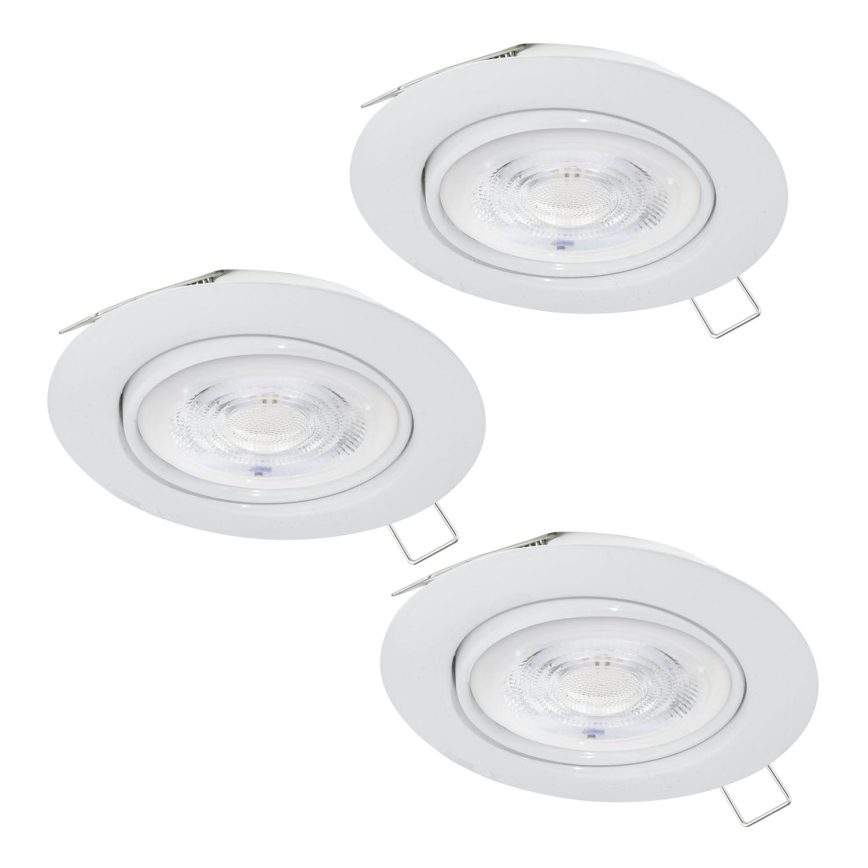 Eglo - ΣΕΤ 3xLED Χωνευτό φωτιστικό μπάνιου 1xGU10/4W/230V IP44 λευκό
