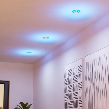 Eglo - ΣΕΤ 3xLED RGBW Χωνευτό φωτιστικό οροφής μπάνιου dimmimg 3xLED/3,8W/230V 2700-6500K IP44 + τηλεχειριστήριο