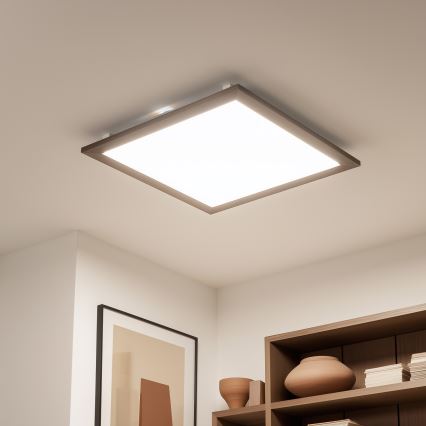 Eglo - Πάνελ πλαφονιέρα LED SALOBRENA-RW WOOD LED/34W/230V 2700/4000K 64x64 cm σκούρο καφέ