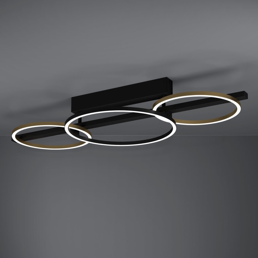 Eglo - Πλαφονιέρα οροφής ντιμαριζόμενη LED 2xLED/12,5W/230V + LED/15,5W 3000K μαύρο