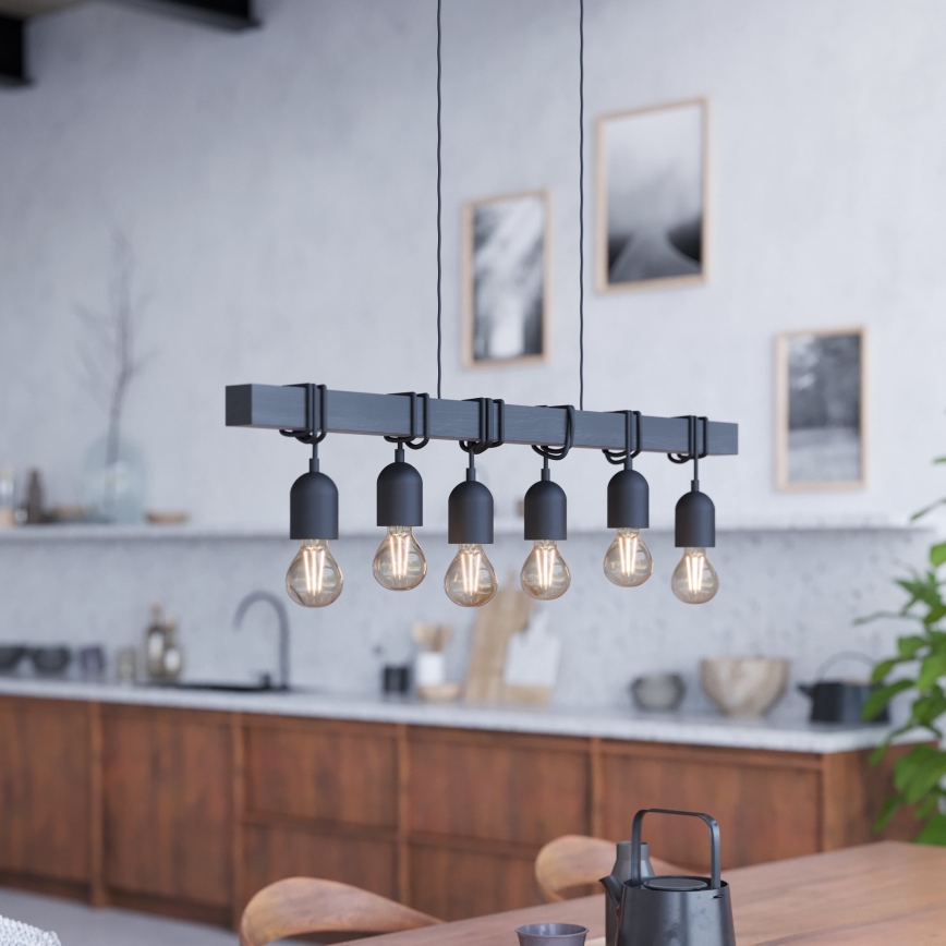 Eglo - Πολυέλαιος με καλώδιο TOWNSHEND 6xE27/60W/230V