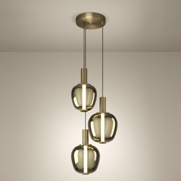 Eglo - Ρυθμιζόμενο φωτιστικό οροφής LED LED/5W/230V + 2xLED/6,5W + 3xLED/1,6W σε χρυσή απόχρωση