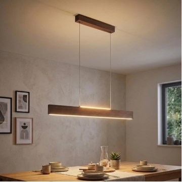 Eglo - Ρυθμιζόμενο LED κρεμαστό φωτιστικό με καλώδιο LED/21W/230V + LED/8,4W, φινίρισμα καρυδιάς