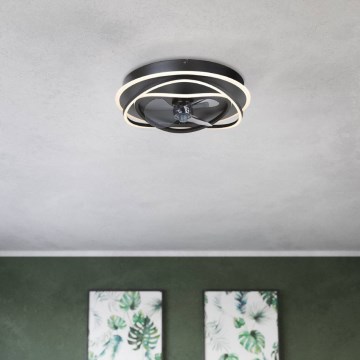 Eglo - Ρυθμιζόμενος ανεμιστήρας οροφής LED 4xLED/9W/230V 2700-6500K διάμ. 50 cm μαύρος + τηλεχειριστήριο