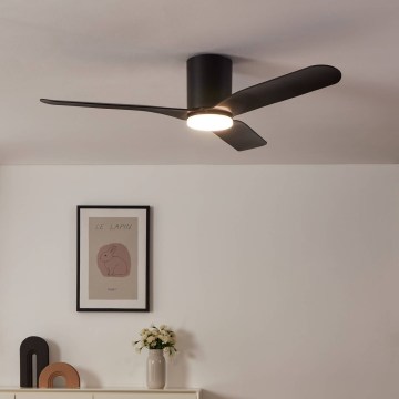 Eglo - Ρυθμιζόμενος ανεμιστήρας οροφής με LED 17W/230V 3000/4000/5000K Ø 132 cm μαύρος + τηλεχειριστήριο