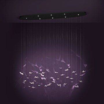 Eglo - Ρυθμιζόμενος πολυέλαιος LED σε καλώδιο 8xLED/4,2W/230V μαύρο/διάφανο