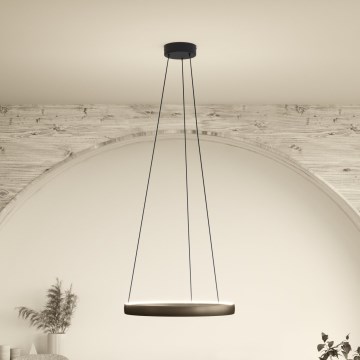 Eglo Stars of Light - LED ρυθμιζόμενο κρεμαστό φωτιστικό με καλώδιο και αισθητήρα κίνησης 2xLED/25W/230V 2200-6500K Ø 80 cm καφέ