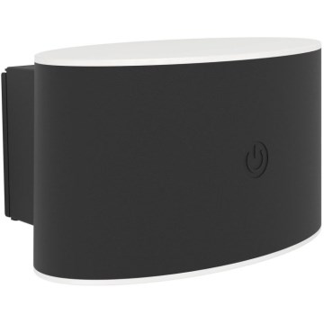 Eglo - Επαναφορτιζόμενο επιτοίχιο εξωτερικό φωτιστικό LED με έλεγχο αφής και ρυθμιζόμενη φωτεινότητα, LED/5W/5V 2000 mAh 3000/4000/6500K IP44 μαύρο