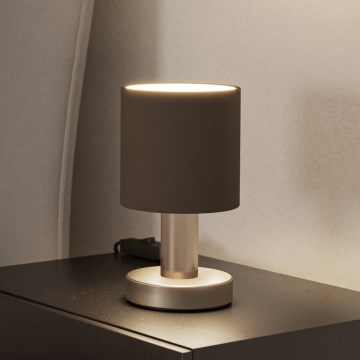 Eglo - Επιτραπέζιο φωτιστικό 1xE14/40W/230V καφέ/ματ χρώμιο