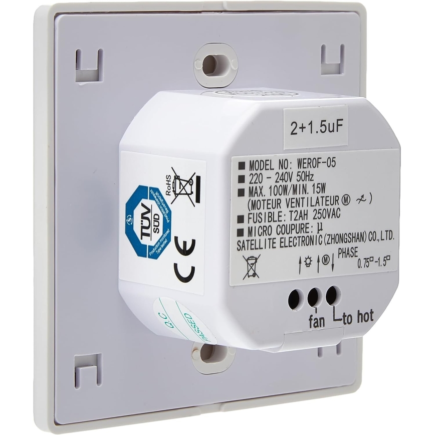 Eglo - Επιτοίχιος διακόπτης για ανεμιστήρα 100W/230V