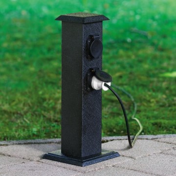 EGLO - Εξωτερικού χώρου garden Κολωνάκι με πρίζες SCHUKO IP44