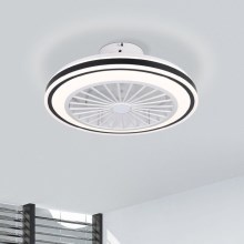 Eglo --Ανεμιστήρας οροφής LED ντιμαριζόμενος LED/25,5W/230V λευκό/μαύρο 2700-6500K + τηλεχειριστήριο