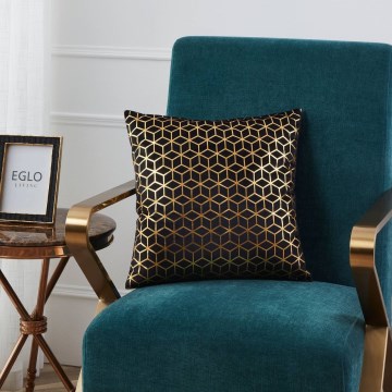 Eglo - Διακοσμητικό μαξιλάρι 45x45 cm μαύρο/χρυσό