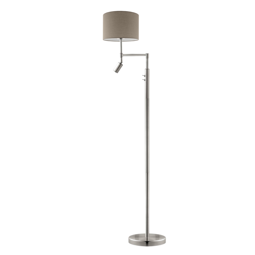 Eglo - Επιδαπέδια λάμπα LED TUNJA 1xE27/60W/230V + LED/2,1W διάμετρος 30 cm ματ χρώμιο/taupe