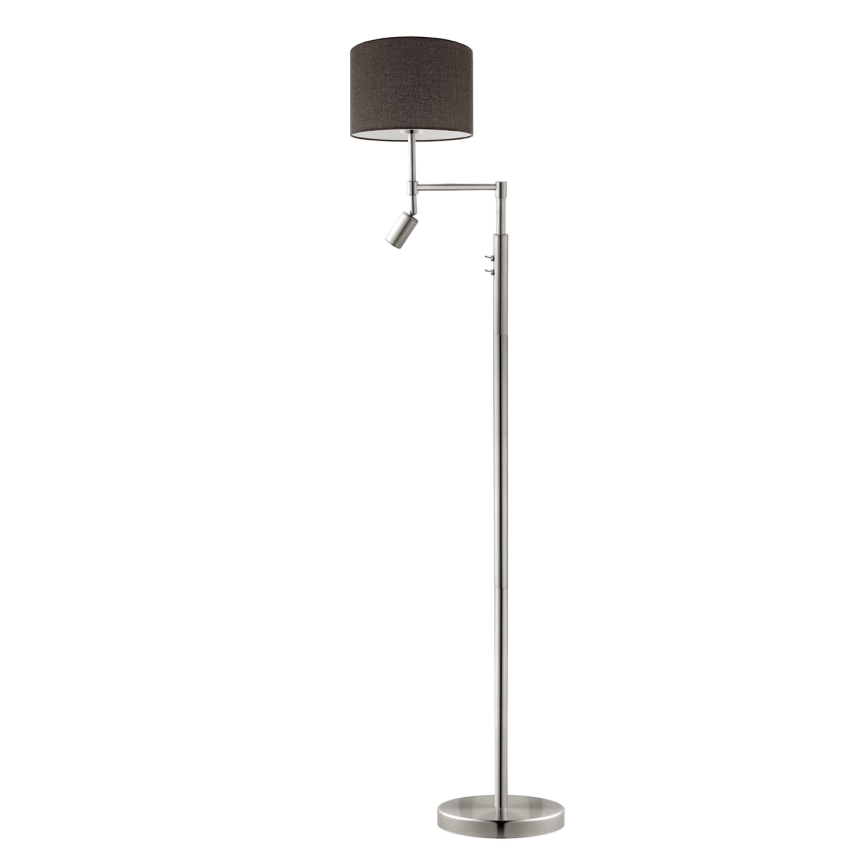 Eglo - Επιδαπέδια λάμπα LED TUNJA 1xE27/60W/230V + LED/2,1W διάμετρος 30 cm ματ χρώμιο/καφέ