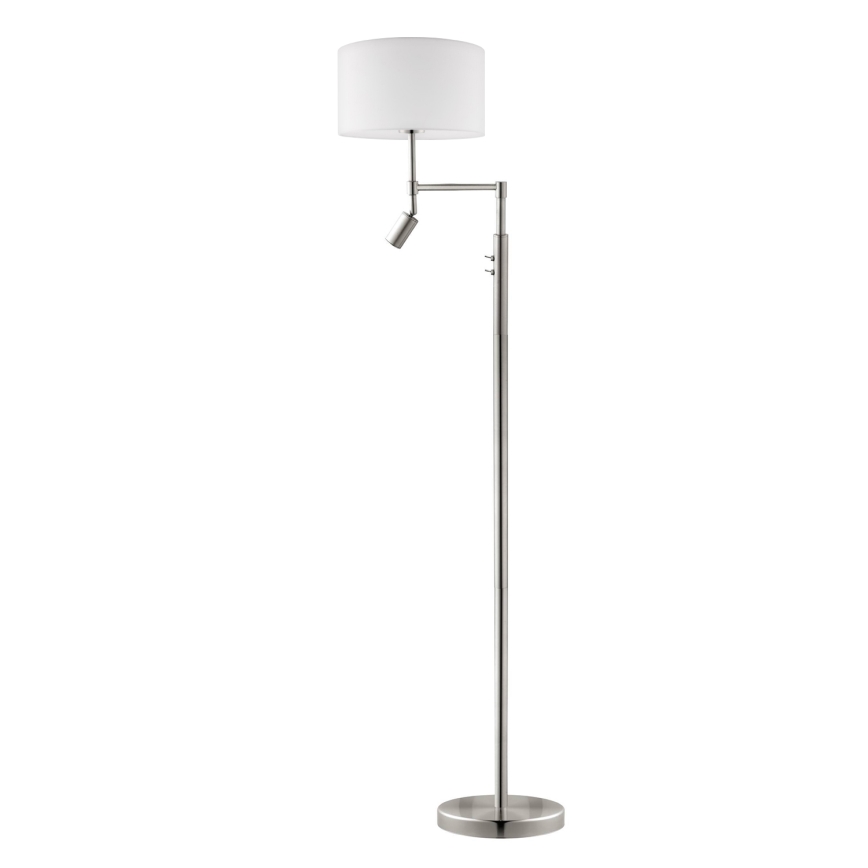 Eglo - Επιδαπέδια λάμπα LED TUNJA 1xE27/60W/230V + LED/2,1W διάμετρος 38 cm ματ χρώμιο/λευκό