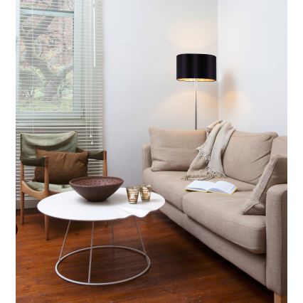 Eglo - Επιδαπέδια λάμπα LED TUNJA 1xE27/60W/230V ματ χρώμιο/μαύρο