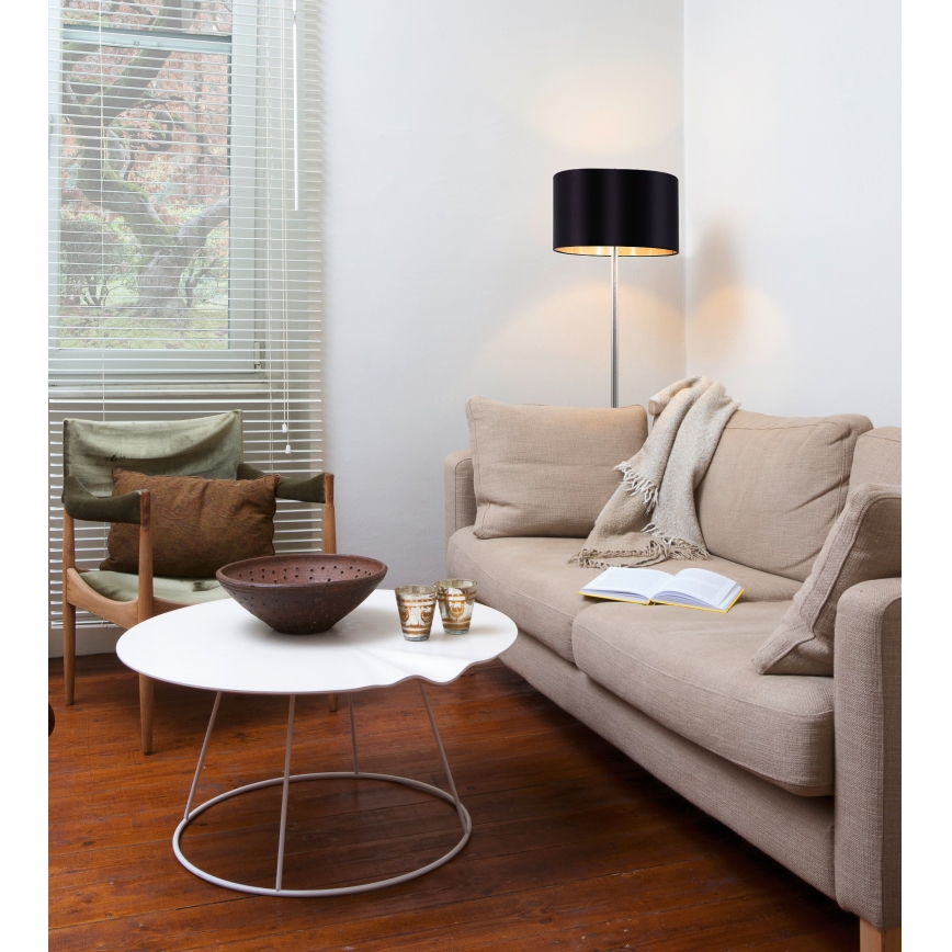 Eglo - Επιδαπέδια λάμπα LED TUNJA 1xE27/60W/230V ματ χρώμιο/μαύρο