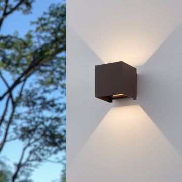 Eglo - Επιτοίχιο φωτιστικό εξωτερικού χώρου LED 2xLED/2,8W/230V IP54 καφέ