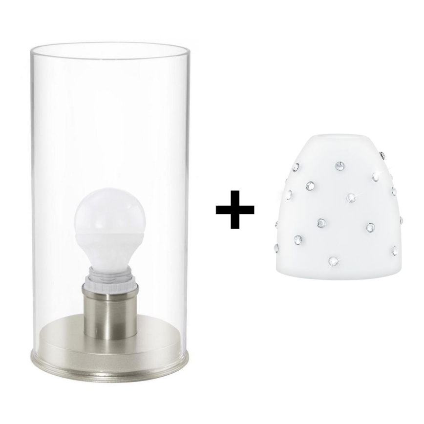 Eglo - Επιτραπέζιο φωτιστικό LED MY CHOICE 1xE14/4W/230V λευκό/ματ χρώμιο