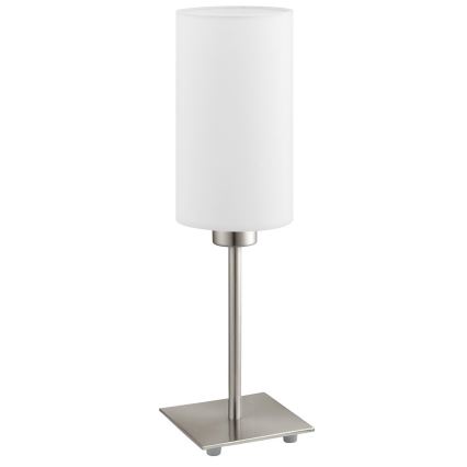 Eglo - Επιτραπέζιο φωτιστικό LED TUNJA 1xE27/60W/230V 26,5 cm ματ χρώμιο/λευκό