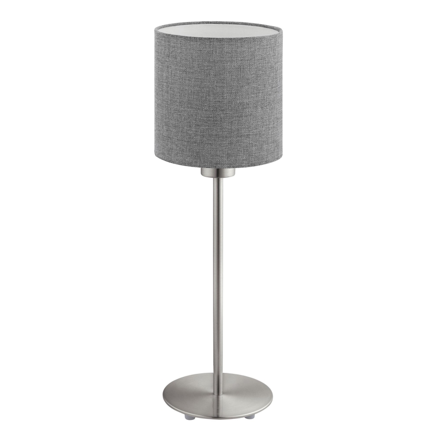 Eglo - Επιτραπέζιο φωτιστικό LED TUNJA 1xE27/60W/230V 38,5 cm ματ χρώμιο/γκρι