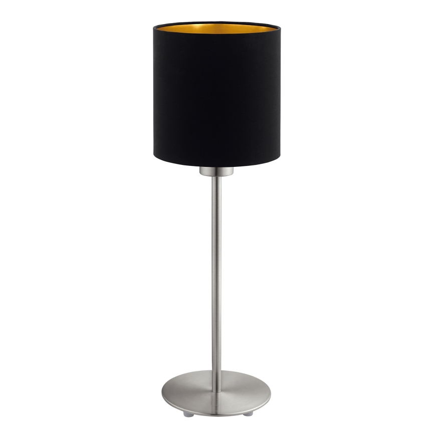 Eglo - Επιτραπέζιο φωτιστικό LED TUNJA 1xE27/60W/230V 38,5 cm ματ χρώμιο/μαύρο