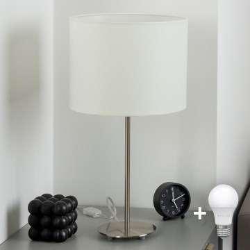 Eglo - Επιτραπέζιο φωτιστικό TUNJA LED 1xE27/60W/230V 38,5 εκ. ματ χρώμιο/λευκό