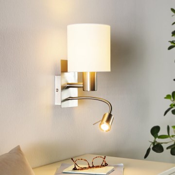 Eglo - Ευέλικτο φωτιστικό LED 1xE27/40W+LED/3,8W λευκό