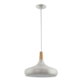 Eglo - Κρεμαστό φωτιστικό 1xE27/60W/230V διάμ. 40 εκ. ασημί